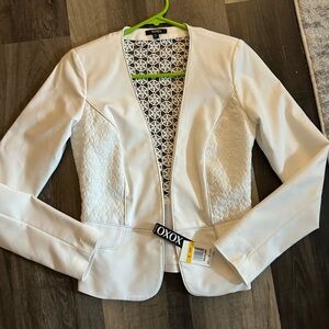 XOXO white cream blazer lace detailing
